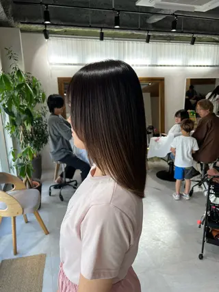 セミロング 艶ボブ🤎ボブパーマ 透明感カラー\メンズのヘアスタイル