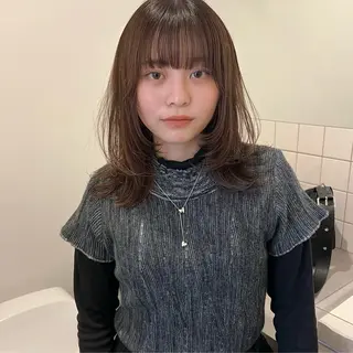 ミディアム 舟橋耀/ブリーチカラ ー/レイヤーカットのヘアスタイル