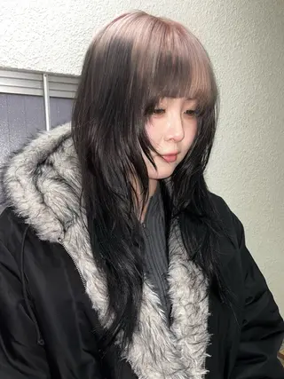 ロング kosoraレイヤー ハイトーン/デザインのヘアスタイル