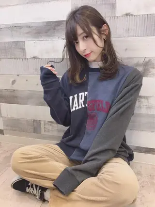 セミロング ヘアアレンジ 當間 大知のヘアスタイル