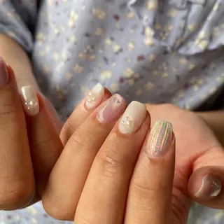 ネイル amuse 手書きニュアンスのネイルデザイン