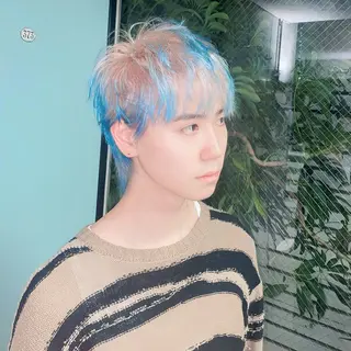 カラー ハイトーン/ブリーチ /ウルフ/しゅーたのヘアスタイル