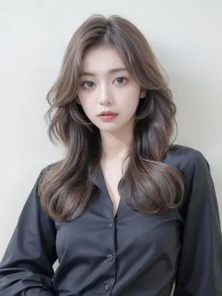 セミロング 大人可愛いレイヤー 大田のヘアスタイル