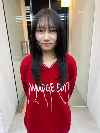 ロング カラー 吉沢遣人/レイヤー 艶カラー/抜け感のヘアスタイル