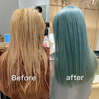 セミロング カラー salowin梅田茶屋町suite所属・ハイトーンヘア/ 島崎　タクミのヘアスタイル