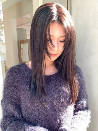 セミロング カラー ✨コテ巻き風パーマ ✨川合佑哉のヘアスタイル