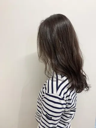 セミロング カラー 色白に見える暗髪 梅田・増田のヘアスタイル