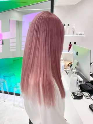 セミロング カラー 🤍💕ブリーチカラ ーAyaka💕🤍のヘアスタイル