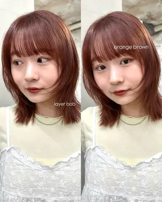 ミディアム カラー 松本優香/ボブ/ダ ブルカラー/髪質改善のヘアスタイル