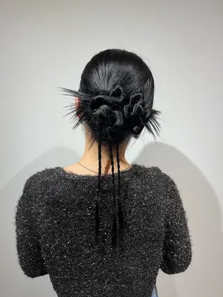 ロング カラー ヘアアレンジ Noele hair atelier(ノエルヘアアトリエ)所属・北上ゆい/個性派/ ナチュラルアレンジのヘアスタイル