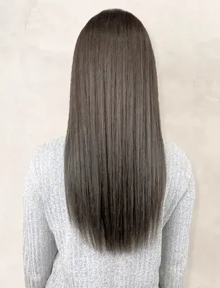 ロング 最小ダメージ縮毛矯正 /暖色カラー/Rieのヘアスタイル