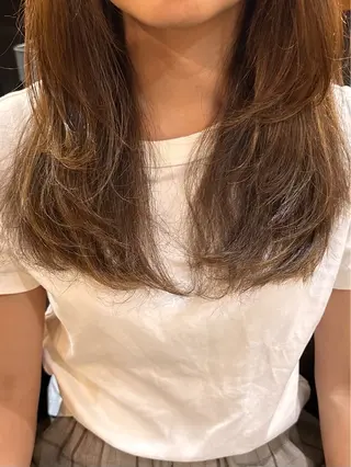 ミディアム ツヤ感/透明感カラー /蟹江/harunaのヘアスタイル