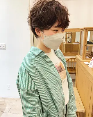 ショート カラー パーマ ショート/ボブ /パーマ🌿柏原良亮のヘアスタイル
