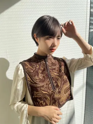 ショート カラー パーマ côte所属・🫧 りょうた 🫧 ショート特化/表参道のヘアスタイル