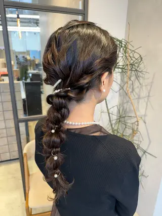 ヘアアレンジ 透明感カラー✨艶髪 制作🌱山根あゆみのヘアスタイル