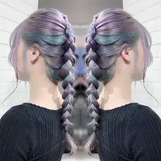 セミロング カラー パーマ ヘアアレンジ メンズ キッズ ネイル マツエク・マツパ 髪質改善×ハイトーン 中田啄也のヘアスタイル