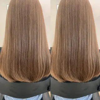 ロング カラー 透明感/オリーブ/ グレージュ/YUKAのヘアスタイル