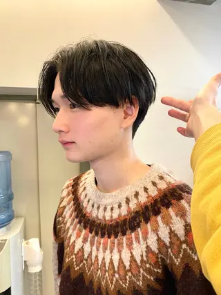 ショート メンズ ヒカル/ミディアム パーマ/ロングパーマのヘアスタイル