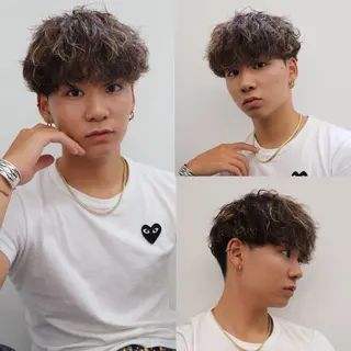 カラー パーマ メンズ 安達 脩人のヘアスタイル