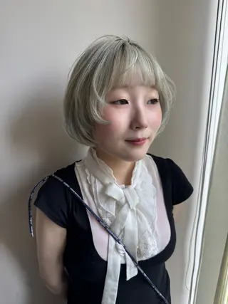 ミディアム カラー 森田遥奈/透明感カラ ー/似合わせカットのヘアスタイル