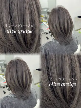 ミディアム カラー 韓国ヘア/レイヤー/ 顔まわり足立遥奈のヘアスタイル