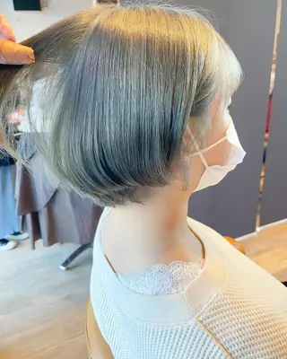 ミディアム カラー パーマ 髪質改善/ブリーチ 田代 龍我のヘアスタイル