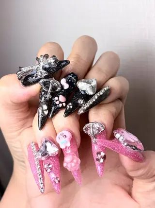 ネイル フィルイン、長さ出し 深爪矯正のネイルデザイン