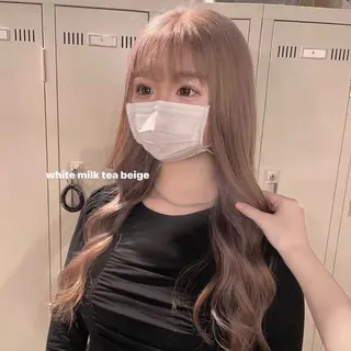 ロング カラー パーマ ヘアアレンジ メンズ キッズ ネイル マツエク・マツパ アイブロウ 透明感カラー・レイヤ ー🎀amika🎀のヘアスタイル