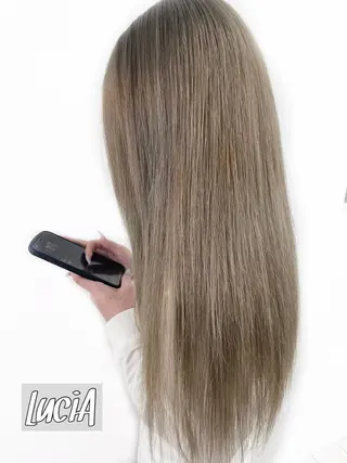 カラー ヘアアレンジ ロング MISAKIエクステ ブリーチ\5900のヘアスタイル