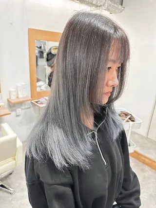 セミロング カラー ヘアアレンジ SALOWIN京都河原町Suite店所属・外国人風レイヤー/ ハイトーンSHUのヘアスタイル