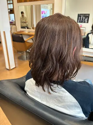 ミディアム カラー 秋山知穂🌸縮毛矯正 ショートお任せ🌸のヘアスタイル