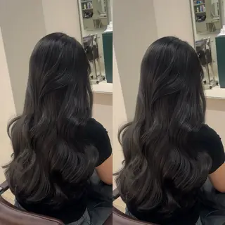 ロング カラー パーマ 透明感カラー×艶矯正 カット特化/さくらのヘアスタイル