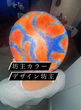 ショート カラー メンズ スパイラルパーマ 🌐hina⭐️のヘアスタイル