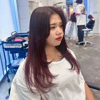 ロング カラー ヘアアレンジ 🥀モテ暖色× エクステ🥀あかりのヘアスタイル