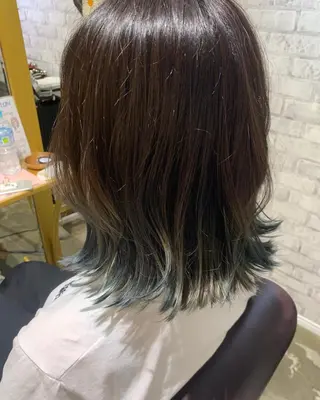 ミディアム カラー 艶感カラー/レイヤー 心斎橋💖Sakiのヘアスタイル