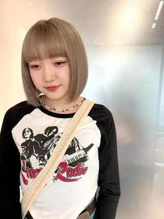 ショート カラー ヘアアレンジ ハイトーン/美髪矯正 🍃大江拓実のヘアスタイル