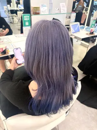 セミロング カラー ハイトーン/エクステ /りこぴん🎀のヘアスタイル