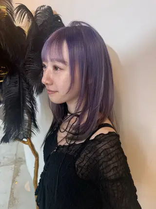 セミロング カラー AIRA/ブリーチ ‪/透明感カラーのヘアスタイル