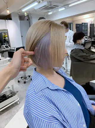 ショート カラー ボブ/透明感ベージュ 🫧クルミ🌟のヘアスタイル