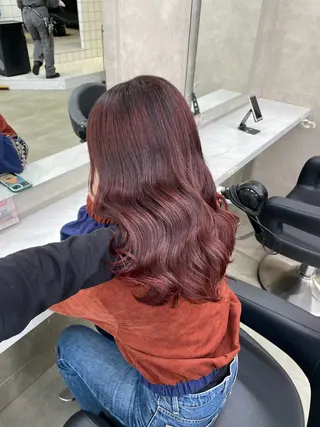 セミロング カラー ヘアアレンジ 💗横浜美容室 💗HARUNAのヘアスタイル