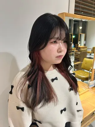 ロング カラー 関口 桃花🌷 暖色カラーのヘアスタイル