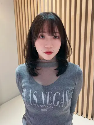 ミディアム カラー レイヤー/韓国 ハイトーン興津史弥のヘアスタイル