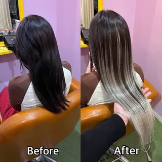 ロング シール＋ちび編み込み エクステ梅田🐨のヘアスタイル