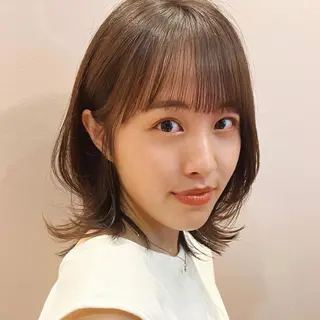 ミディアム カラー 🌱小顔ヘア/ボブ ミディアム/双葉🌱のヘアスタイル