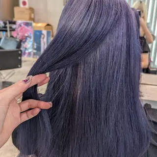 カラー セミロング 推しカラー🦉にじさ んじカラー🌈🕒✨のヘアスタイル