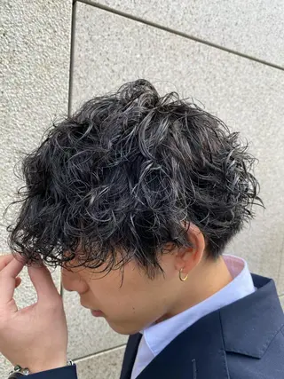 ショート カラー パーマ ヘアアレンジ メンズ 🍀髪質改善 ケアカラーrootsのヘアスタイル