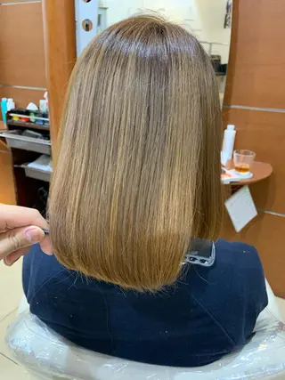 ミディアム 縮毛矯正/髪質改善 /韓国風　山川春輝のヘアスタイル