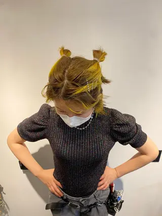 カラー ヘアアレンジ レイヤーカット/ ダブルカラーサクライのヘアスタイル