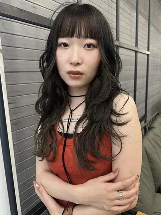 ロング 青木未羽/ベージュ /透明感カラー/松本のヘアスタイル