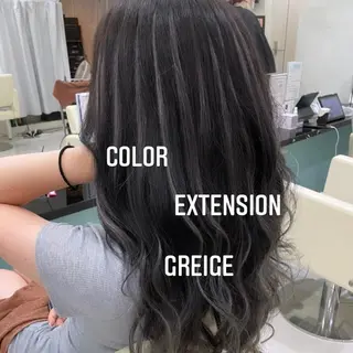 ロング カラー エクステ🩵ブリーチ 韓国ヘア🩵KAEのヘアスタイル